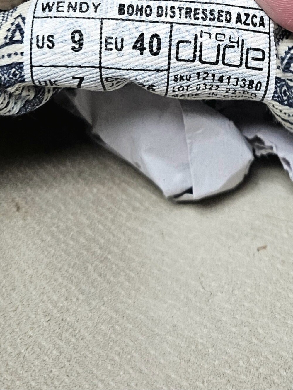 Hey Dude Boho Distressed Azca Sneakers in White with Multi Woven Accents - Picture 9 of 9